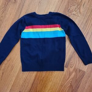Primary Rainbow Strip Sweater size 4-5